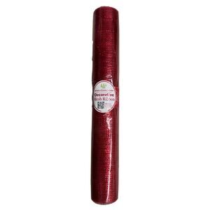 Red Mesh Metallic Ribbon Roll 10 Y X 21” Wreaths Holiday Valentine's Decorating